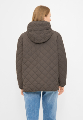 Preview: Quiltby Short Damen Übergangssteppjacke -  Morel Braun